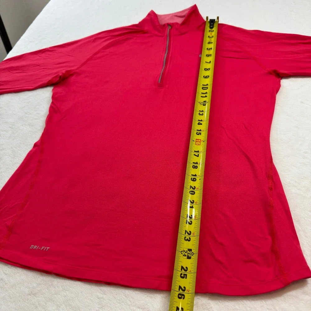 Nike Dri-FIT Quarter Zip Pullover Women Large Pink 321646-691 Long Sleeve Good‎